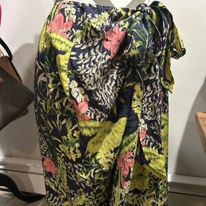 Lord & Taylor Floral Wrap Skirt with Tie Waist NWT